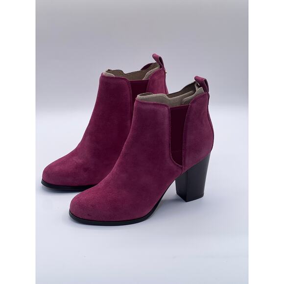 Michael Kors Evaline Suede Heeled 3.5" Bootie Women's Size 7.5M Burgundy NEW - Picture 4 of 12